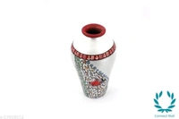 Fashionable Vases - White, Handicraft, Madhubani Painting